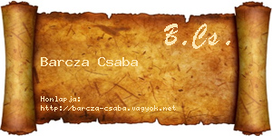 Barcza Csaba névjegykártya