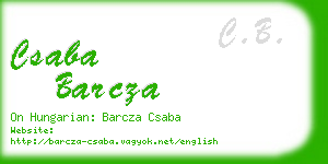 csaba barcza business card